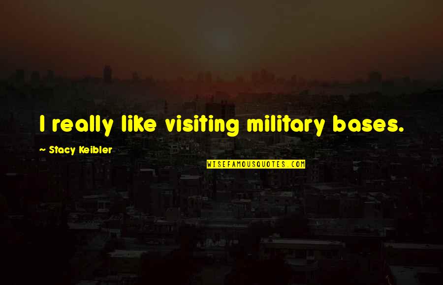 Untergang Der Quotes By Stacy Keibler: I really like visiting military bases.