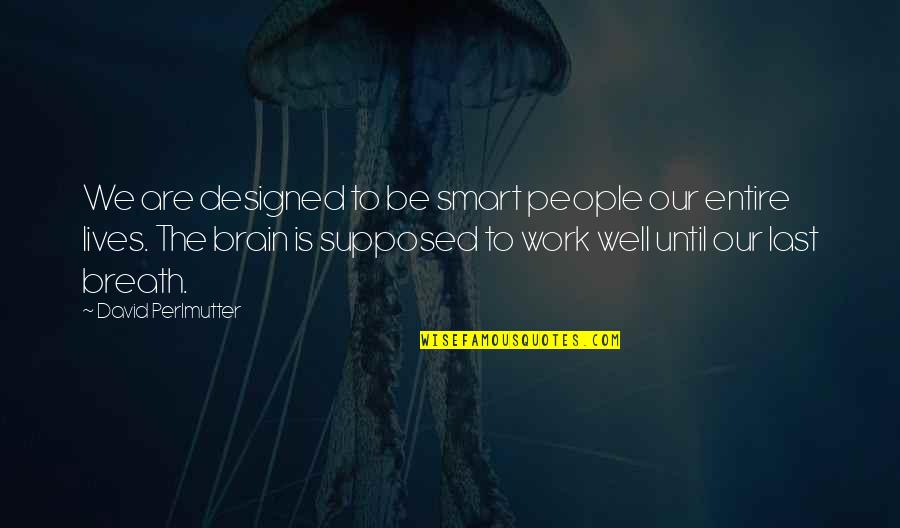 Until The Last Breath Quotes By David Perlmutter: We are designed to be smart people our Until The Last Breath Quotes By David Perlmutter: We are designed to be smart people our