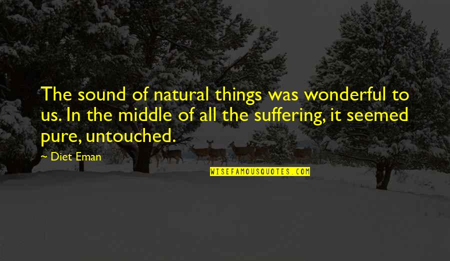 Untouched Quotes By Diet Eman: The sound of natural things was wonderful to