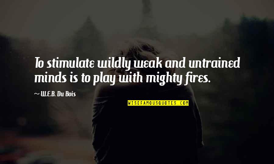 Untrained Quotes By W.E.B. Du Bois: To stimulate wildly weak and untrained minds is