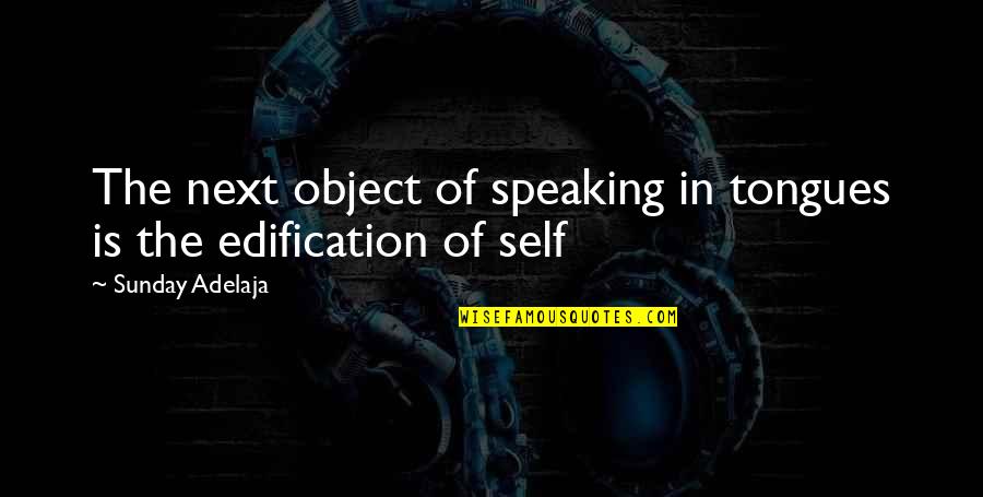 Untura De Porc Quotes By Sunday Adelaja: The next object of speaking in tongues is Untura De Porc Quotes By Sunday Adelaja: The next object of speaking in tongues is