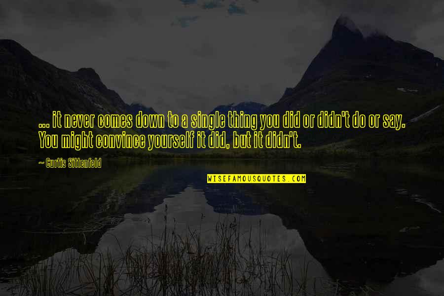 Unusual Australian Quotes By Curtis Sittenfeld: ... it never comes down to a single
