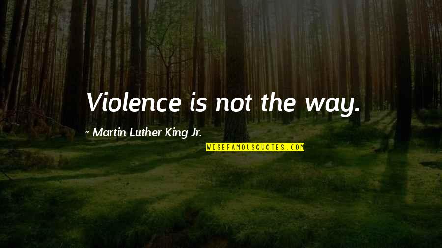 Unutilized Land Quotes By Martin Luther King Jr.: Violence is not the way.