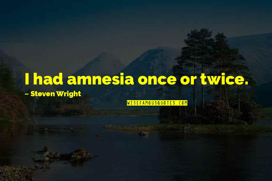 Unutilized Land Quotes By Steven Wright: I had amnesia once or twice.