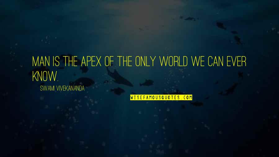 Unutturamaz Seni Quotes By Swami Vivekananda: Man is the apex of the only world Unutturamaz Seni Quotes By Swami Vivekananda: Man is the apex of the only world
