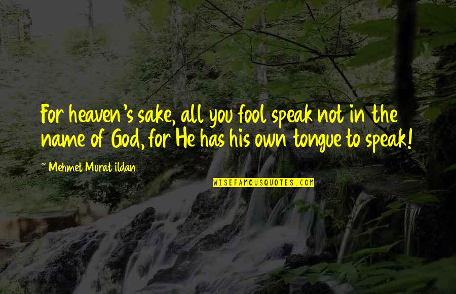 Unvalued Friendship Quotes By Mehmet Murat Ildan: For heaven's sake, all you fool speak not