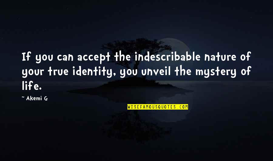Unveil'd Quotes By Akemi G: If you can accept the indescribable nature of
