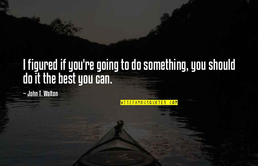 Unveils In Spanish Quotes By John T. Walton: I figured if you're going to do something,