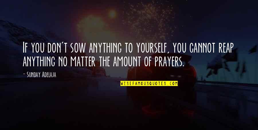 Unvexxed Quotes By Sunday Adelaja: If you don't sow anything to yourself, you