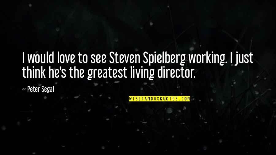 Unwell Chords Quotes By Peter Segal: I would love to see Steven Spielberg working.