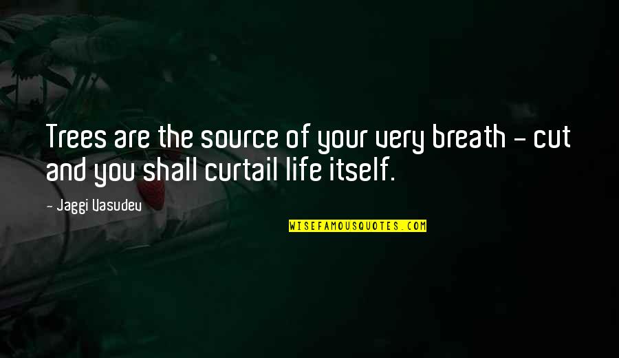 Unwinkingly Quotes By Jaggi Vasudev: Trees are the source of your very breath