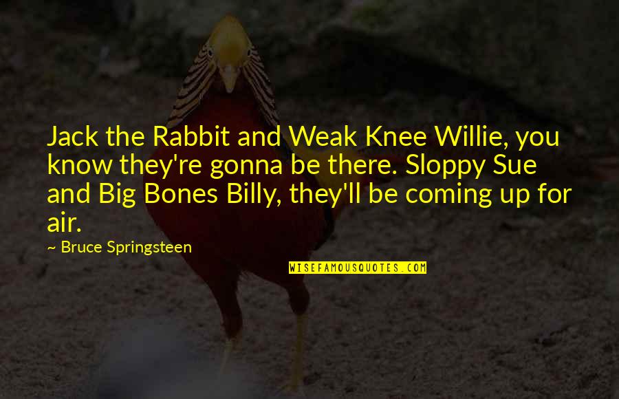 Up And Coming Quotes By Bruce Springsteen: Jack the Rabbit and Weak Knee Willie, you