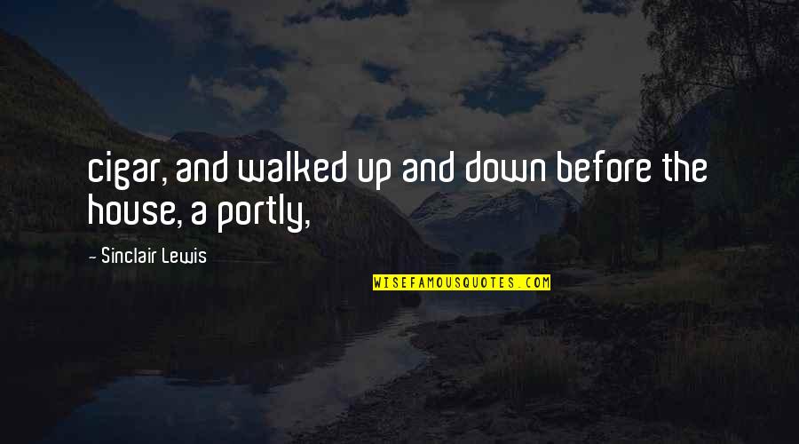 Up And Down Quotes By Sinclair Lewis: cigar, and walked up and down before the