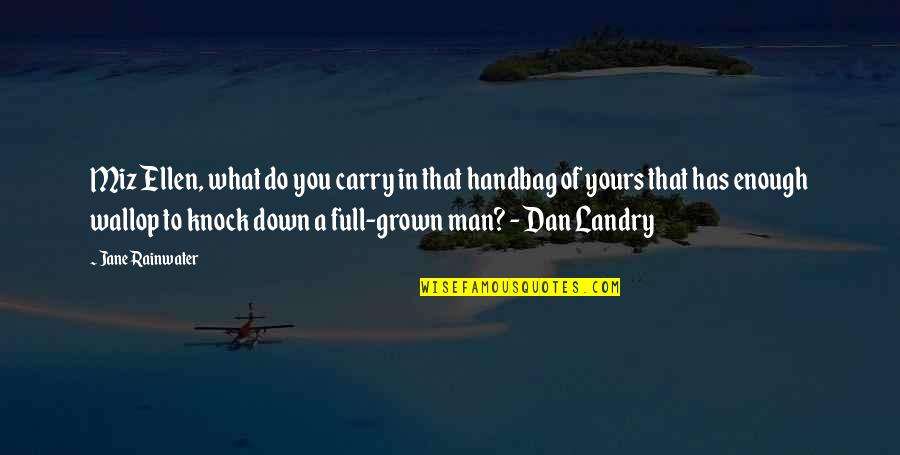 Up And Down Relationships Quotes By Jane Rainwater: Miz Ellen, what do you carry in that