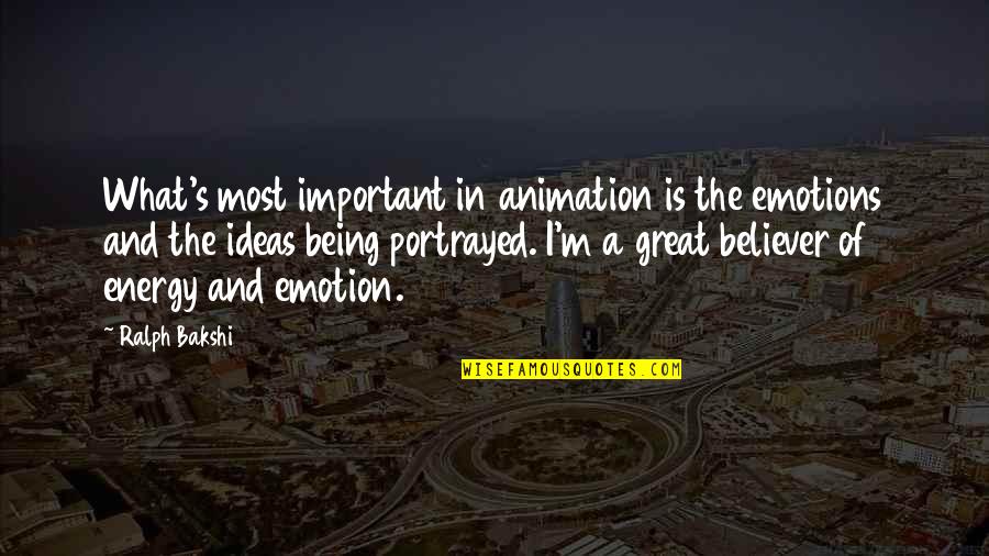 Up Animation Quotes By Ralph Bakshi: What's most important in animation is the emotions