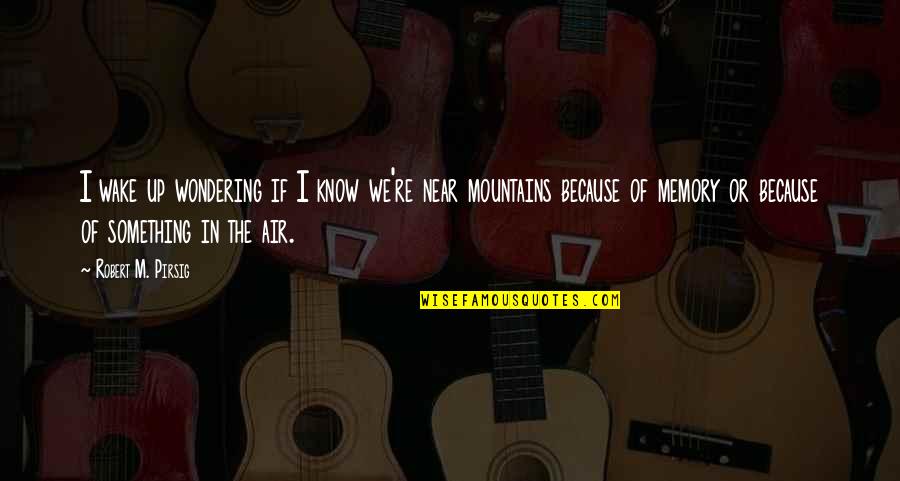 Up In The Air Quotes By Robert M. Pirsig: I wake up wondering if I know we're