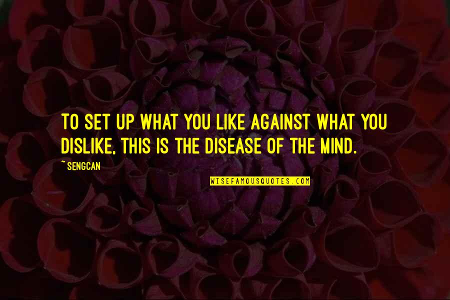 Up Likes Quotes By Sengcan: To set up what you like against what