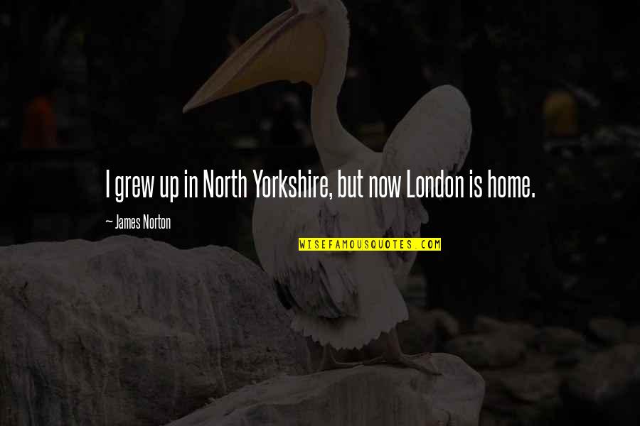 Up North Quotes By James Norton: I grew up in North Yorkshire, but now