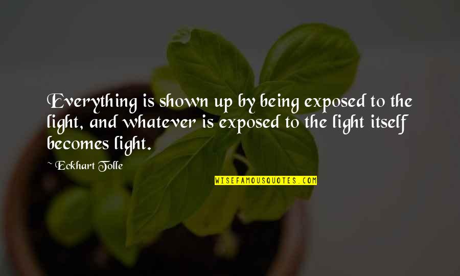 Up Now Quotes By Eckhart Tolle: Everything is shown up by being exposed to Up Now Quotes By Eckhart Tolle: Everything is shown up by being exposed to