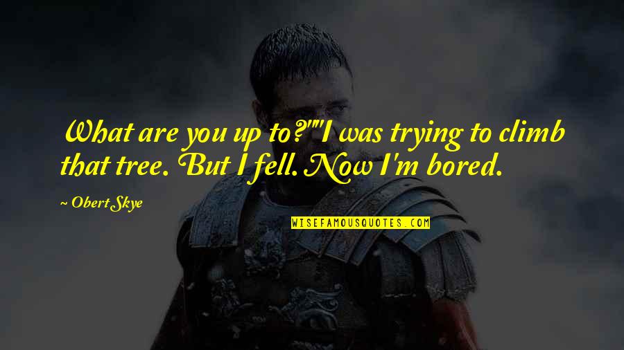 Up Now Quotes By Obert Skye: What are you up to?""I was trying to