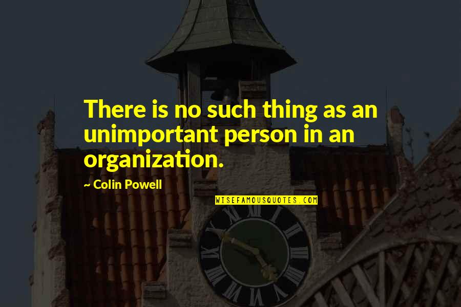 Up The Organization Quotes By Colin Powell: There is no such thing as an unimportant