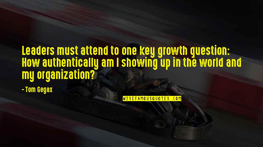 Up The Organization Quotes By Tom Gegax: Leaders must attend to one key growth question: