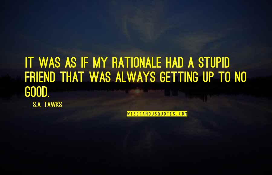 Up To No Good Quotes By S.A. Tawks: It was as if my rationale had a
