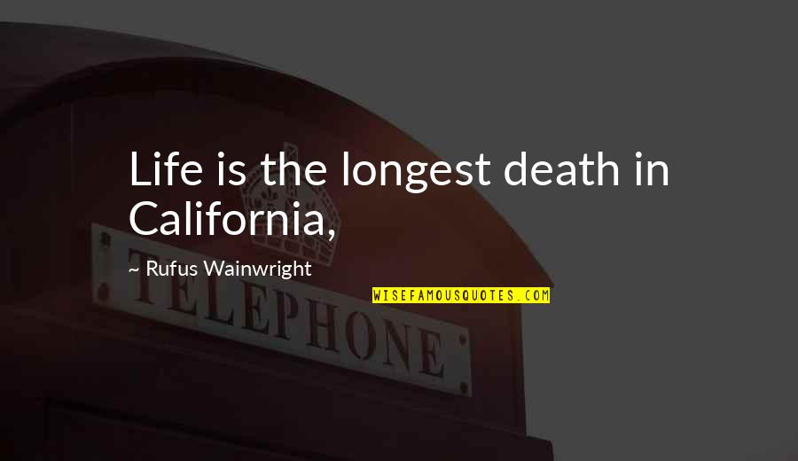 Upada Coffee Quotes By Rufus Wainwright: Life is the longest death in California,