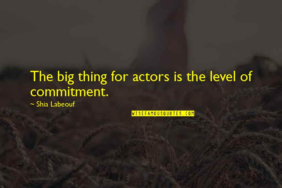 Upamaka Quotes By Shia Labeouf: The big thing for actors is the level Upamaka Quotes By Shia Labeouf: The big thing for actors is the level