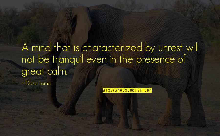 Upheavels Quotes By Dalai Lama: A mind that is characterized by unrest will Upheavels Quotes By Dalai Lama: A mind that is characterized by unrest will