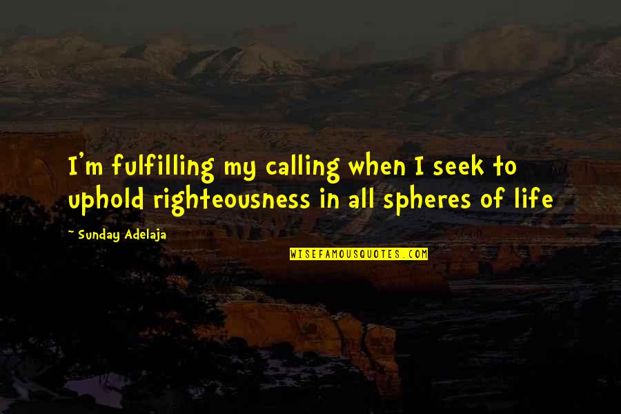 Uphold Quotes By Sunday Adelaja: I'm fulfilling my calling when I seek to Uphold Quotes By Sunday Adelaja: I'm fulfilling my calling when I seek to