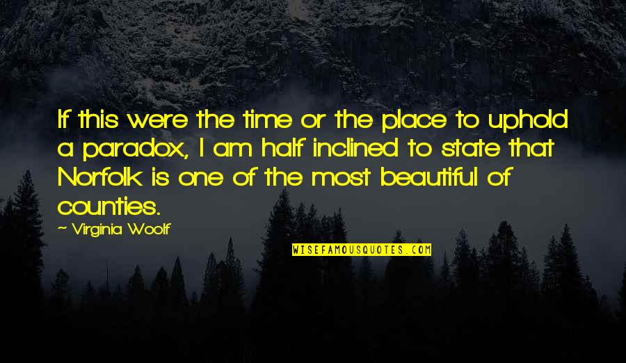 Uphold Quotes By Virginia Woolf: If this were the time or the place