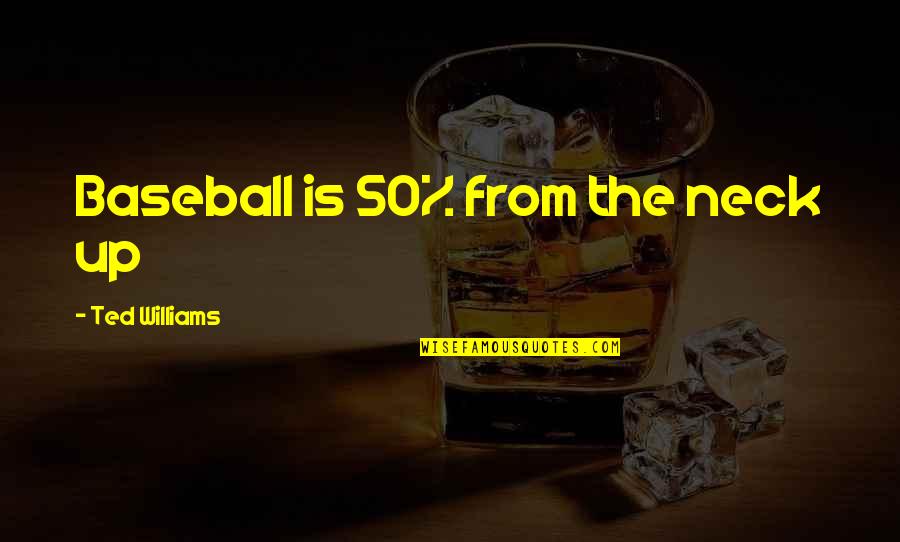 Uplifting Self Care Quotes By Ted Williams: Baseball is 50% from the neck up Uplifting Self Care Quotes By Ted Williams: Baseball is 50% from the neck up