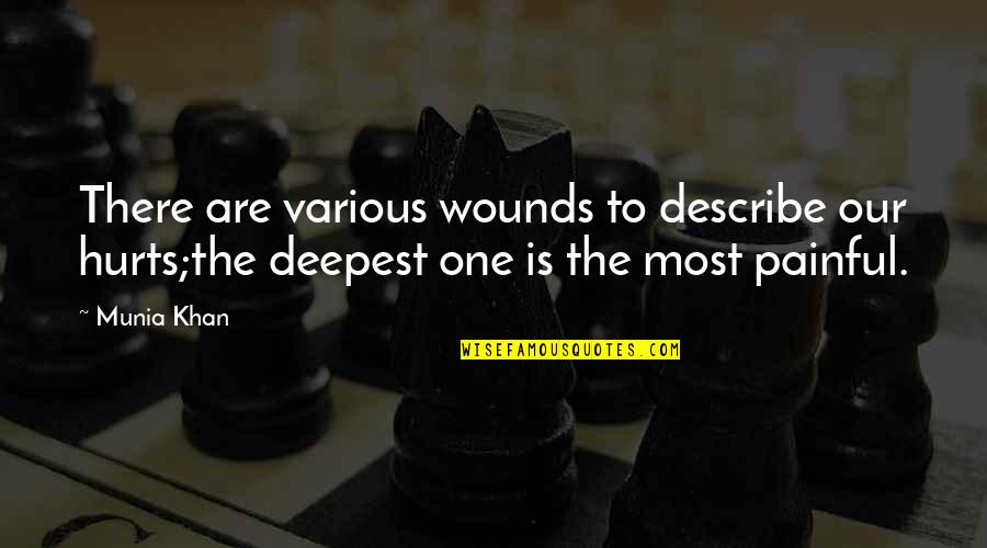 Uponshoes Quotes By Munia Khan: There are various wounds to describe our hurts;the