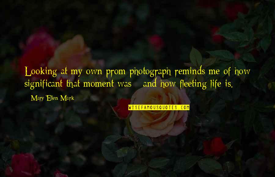 Uporant Quotes By Mary Ellen Mark: Looking at my own prom photograph reminds me Uporant Quotes By Mary Ellen Mark: Looking at my own prom photograph reminds me