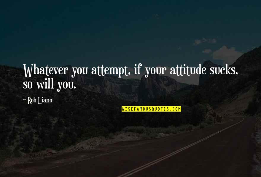 Upped Out Quotes By Rob Liano: Whatever you attempt, if your attitude sucks, so
