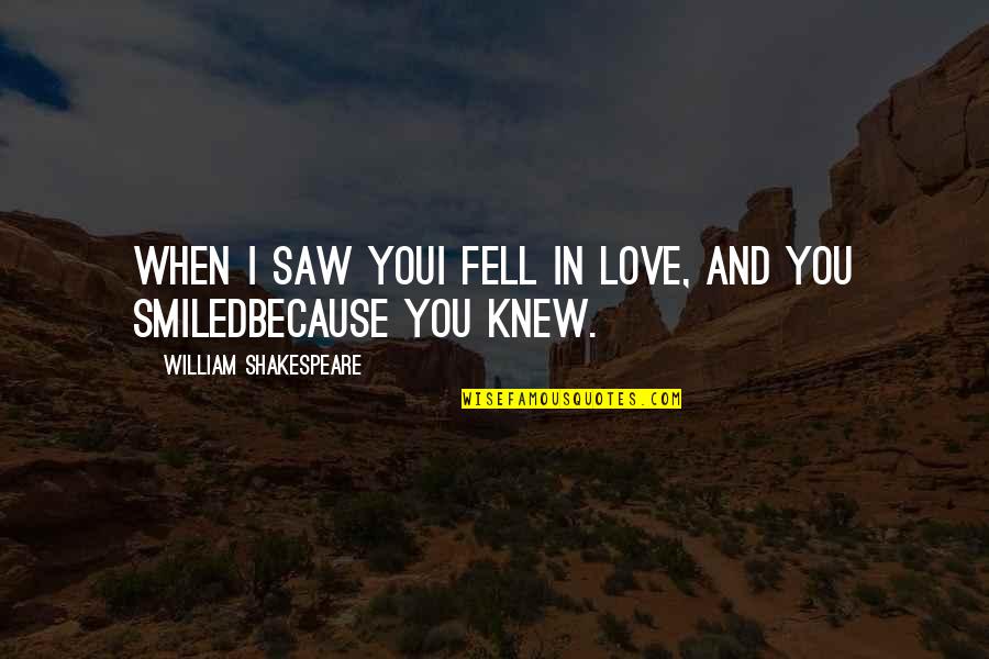 Uprawiaj Quotes By William Shakespeare: When I saw youI fell in love, and Uprawiaj Quotes By William Shakespeare: When I saw youI fell in love, and