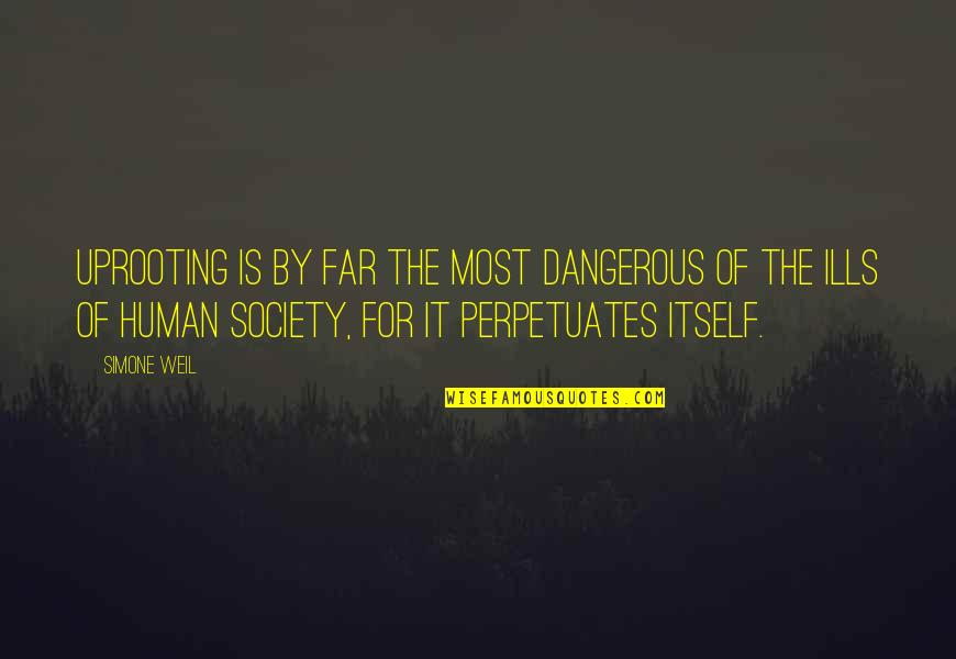 Uprooting Quotes By Simone Weil: Uprooting is by far the most dangerous of