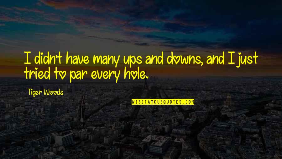 Ups Downs Quotes By Tiger Woods: I didn't have many ups and downs, and