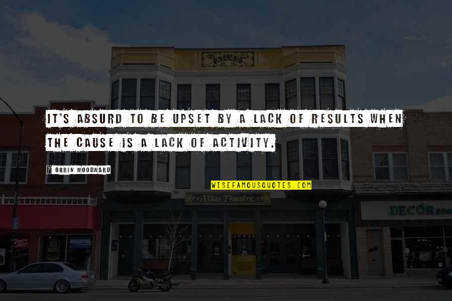 Upset Quotes By Orrin Woodward: It's absurd to be upset by a lack