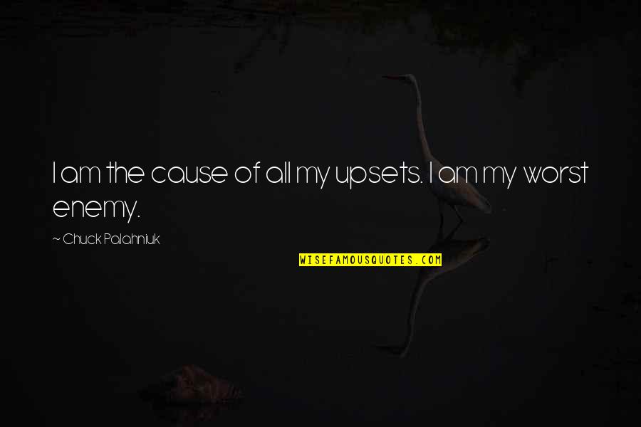 Upsets Quotes By Chuck Palahniuk: I am the cause of all my upsets.