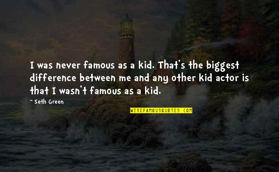 Upsetting Day Quotes By Seth Green: I was never famous as a kid. That's