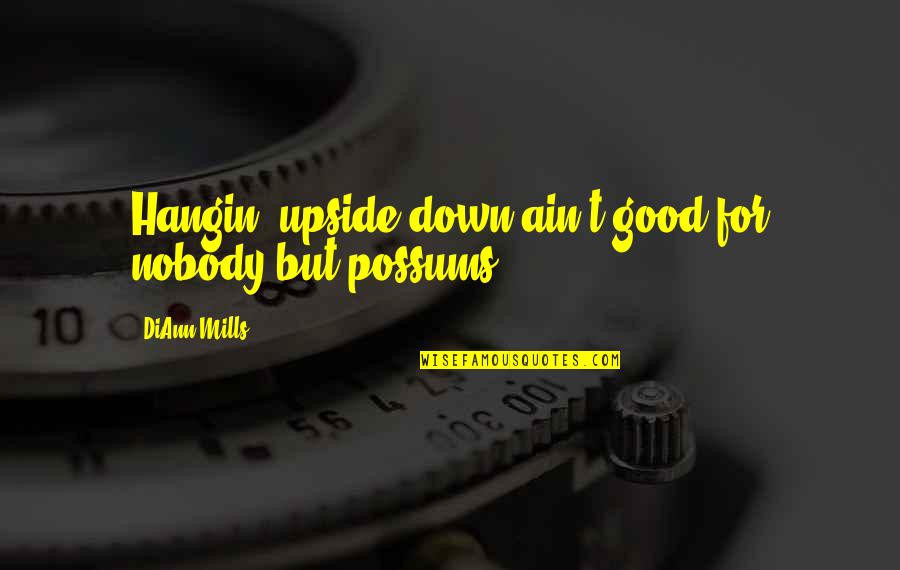 Upside Quotes By DiAnn Mills: Hangin' upside down ain't good for nobody but