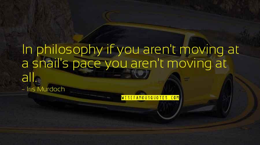 Upwithmks Quotes By Iris Murdoch: In philosophy if you aren't moving at a
