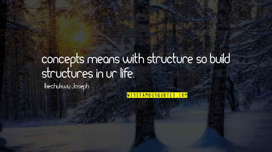 Ur My Life Quotes By Ikechukwu Joseph: concepts means with structure so build structures in