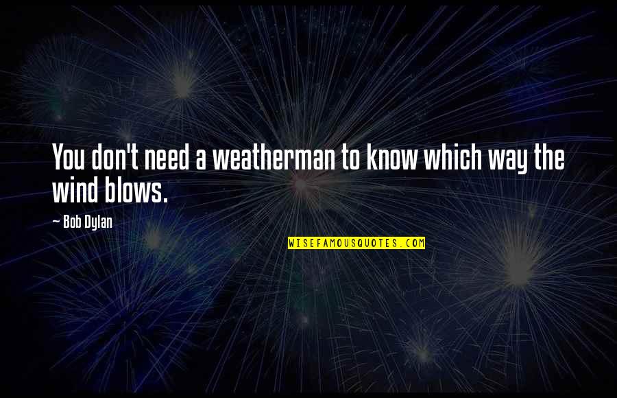 Ur So Beautiful Quotes By Bob Dylan: You don't need a weatherman to know which