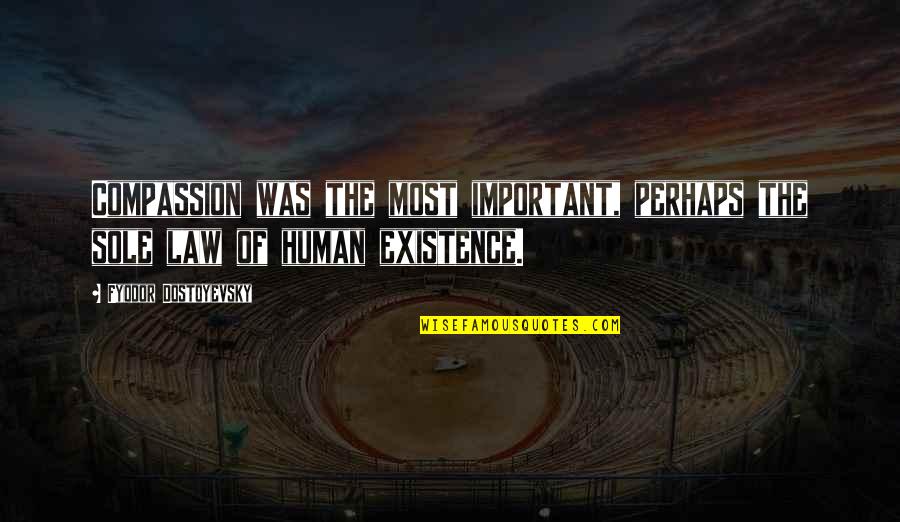 Uradio Quotes By Fyodor Dostoyevsky: Compassion was the most important, perhaps the sole Uradio Quotes By Fyodor Dostoyevsky: Compassion was the most important, perhaps the sole