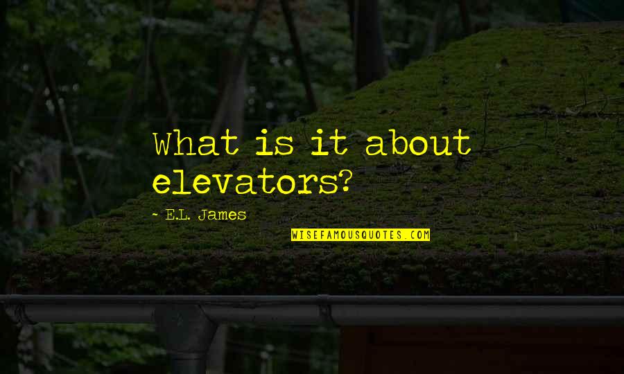 Urbanization Inspirational Quotes By E.L. James: What is it about elevators?