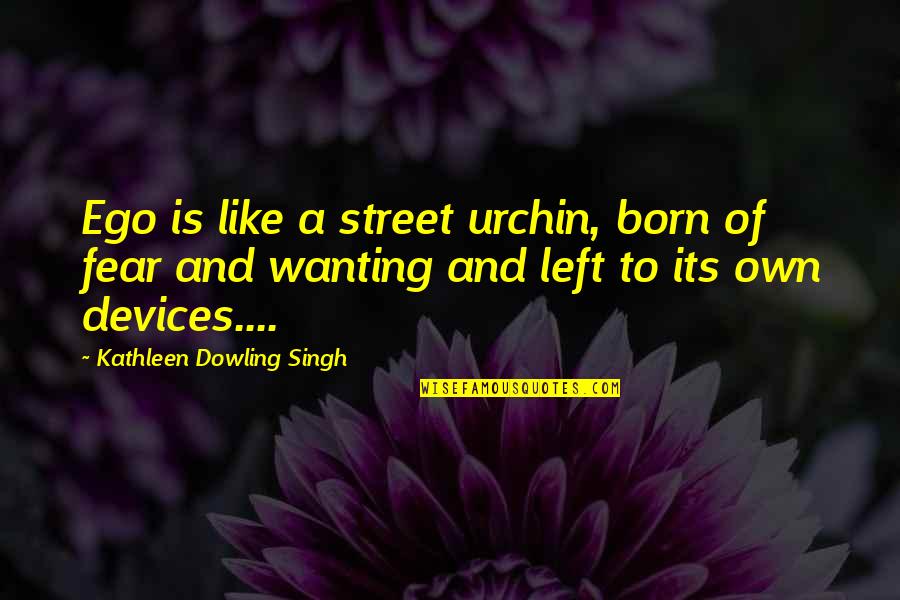 Urchin Quotes By Kathleen Dowling Singh: Ego is like a street urchin, born of