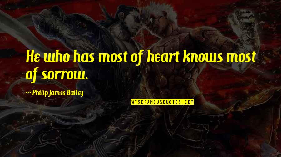 Urgentes Noticias Quotes By Philip James Bailey: He who has most of heart knows most